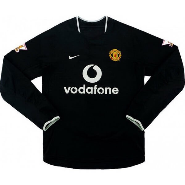 Camiseta Manchester United 2ª Kit ML Retro 2003 2005 Negro